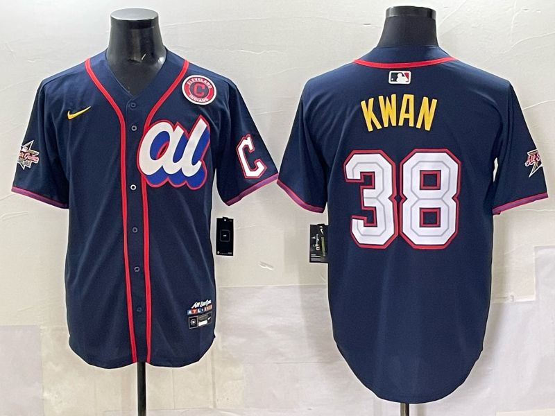 Men 2025 Cleveland Indians #38 Kwan Drak Blue All star Nike MLB Jersey style 2